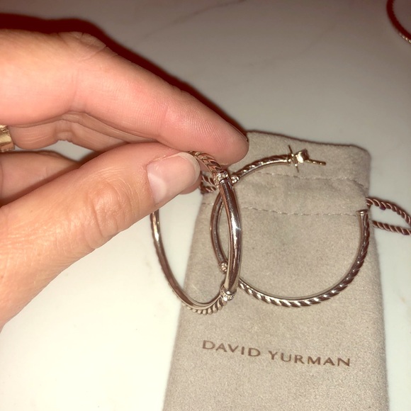 David Yurman Jewelry - David Yurman Metro Diamond Hoops